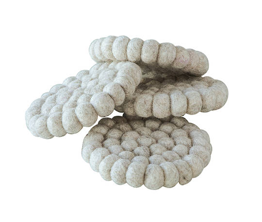 Bianca Lorenne - Pecora Oatmeal Felted Coasters / Set of Four